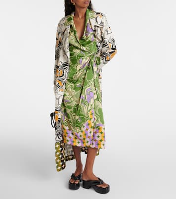Bedrucktes Wickelkleid aus Satin | Dries Van Noten