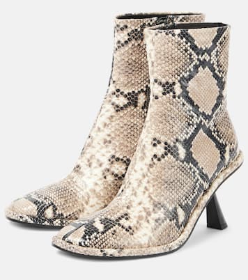Teo snake-effect leather ankle boots | Souliers Martinez
