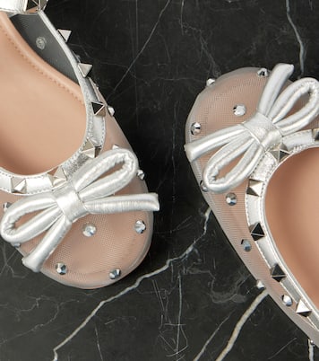 Verzierte Ballerinas Rockstud aus Mesh | Valentino Garavani