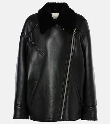 Cappotto Adelina in pelle con shearling | Isabel Marant