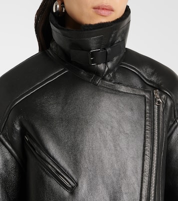 Cappotto Adelina in pelle con shearling | Isabel Marant