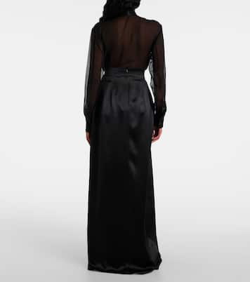 Jupe longue en satin de soie | Dolce&Gabbana