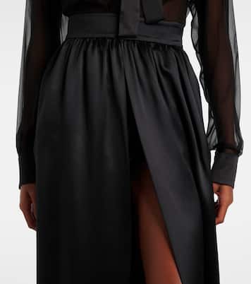 Jupe longue en satin de soie | Dolce&Gabbana