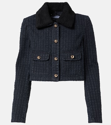 Cropped-Jacke aus Denim mit Shearling | Self-Portrait