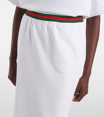 Falda midi de jersey de algodón | Gucci