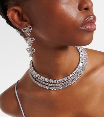 Crystal-embellished drop earrings | Self-Portrait