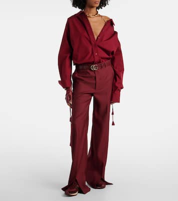 Low-rise wool straight pants | Gucci