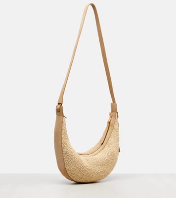 Augustina Small raffia and suede crossbody bag | Khaite