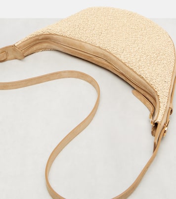 Augustina Small raffia and suede crossbody bag | Khaite