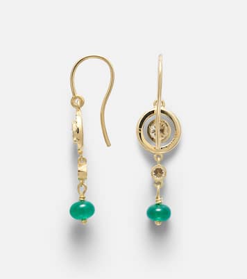 Orbit 18kt gold drop earrings with gemstones | Ileana Makri