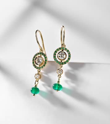 Orbit 18kt gold drop earrings with gemstones | Ileana Makri