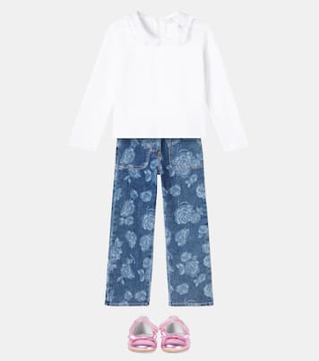 Jeans rectos florales | Monnalisa