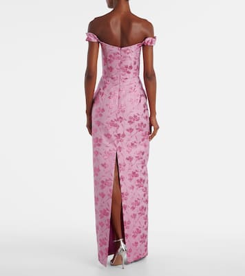 Yolanda floral off-shoulder brocade gown | Markarian
