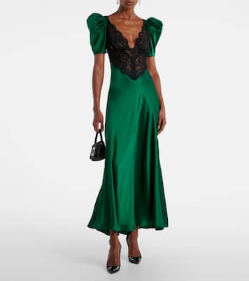 Lace-trimmed silk cocktail dress | Rodarte