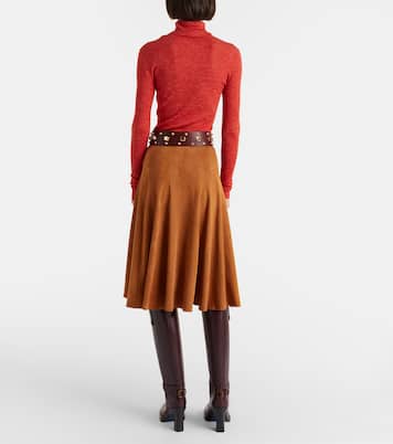 Sabrina suede midi skirt | Stouls