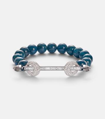 Chakra 18kt white gold bracelet with gemstones | Ananya