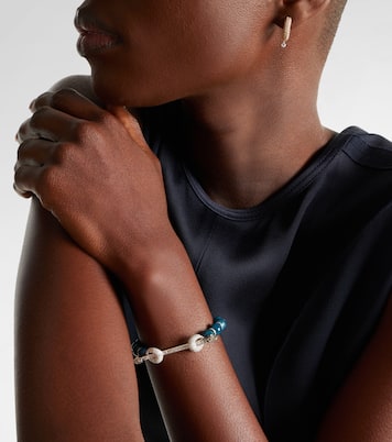 Chakra 18kt white gold bracelet with gemstones | Ananya