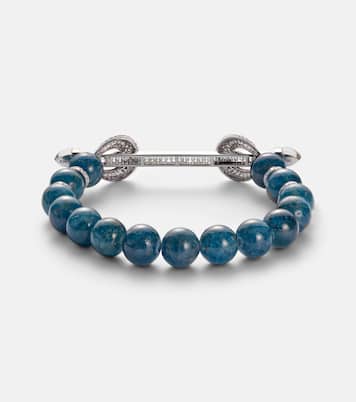Chakra 18kt white gold bracelet with gemstones | Ananya