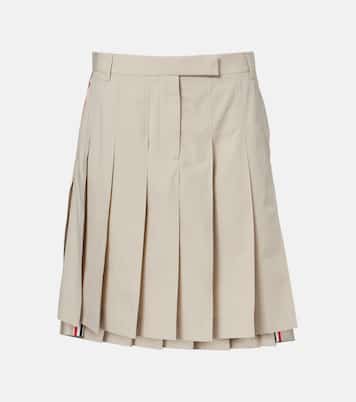 Pleated cotton twill miniskirt | Thom Browne