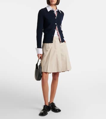 Pleated cotton twill miniskirt | Thom Browne