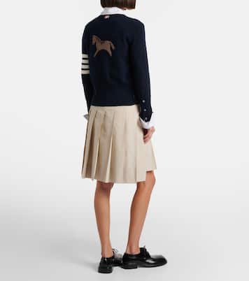 Pleated cotton twill miniskirt | Thom Browne
