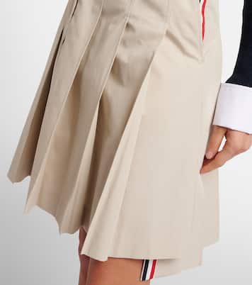 Pleated cotton twill miniskirt | Thom Browne