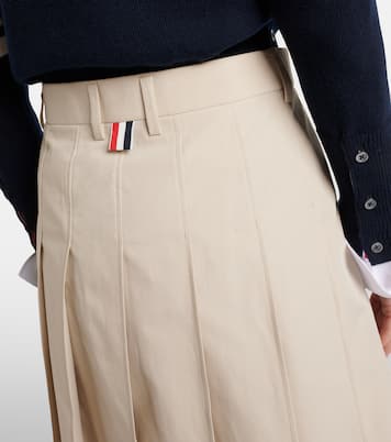 Pleated cotton twill miniskirt | Thom Browne
