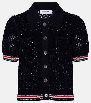 Pointelle cotton cardigan | Thom Browne