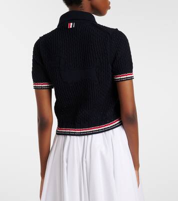 Pointelle cotton cardigan | Thom Browne