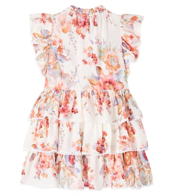Awaken floral tiered cotton dress | Zimmermann Kids