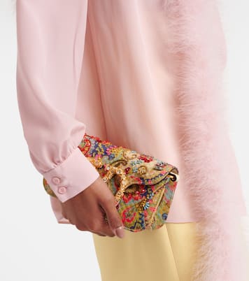 Feather-trimmed silk shirt | Valentino