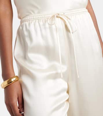 Elise silk satin flared pants | Rebecca Vallance