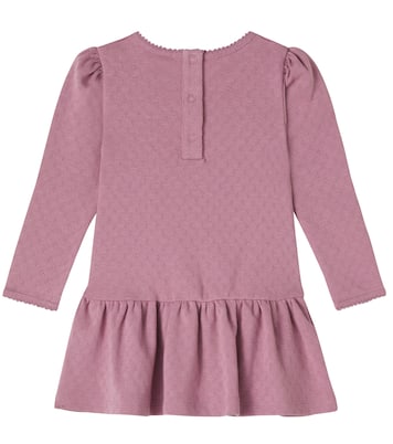 Vestido de algodón con pointelle y logo  | Moncler Enfant