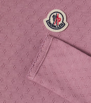 Vestido de algodón con pointelle y logo  | Moncler Enfant