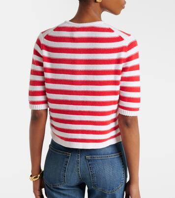 Striped cotton and cashmere cardigan | Jardin des Orangers