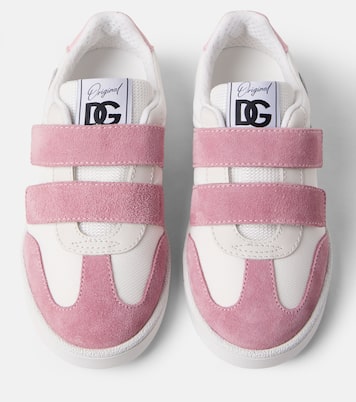 DG suede-trimmed sneakers | Dolce&Gabbana Kids