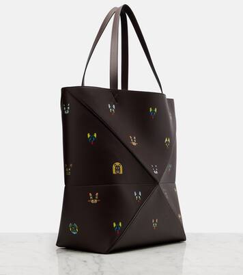 x Louis Wain Puzzle Fold Cats leather tote bag | Loewe