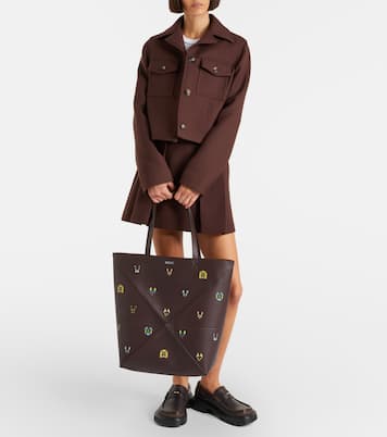 x Louis Wain Puzzle Fold Cats leather tote bag | Loewe