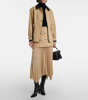 Talla leather-trimmed cotton blouson jacket | Veronica Beard