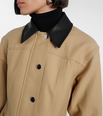 Talla leather-trimmed cotton blouson jacket | Veronica Beard