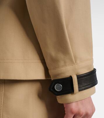 Talla leather-trimmed cotton blouson jacket | Veronica Beard