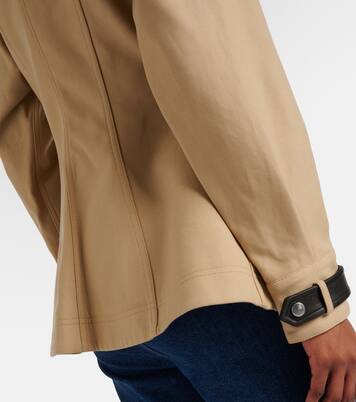 Talla leather-trimmed cotton blouson jacket | Veronica Beard