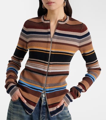 Cardigan Kilian rayé en laine | Acne Studios