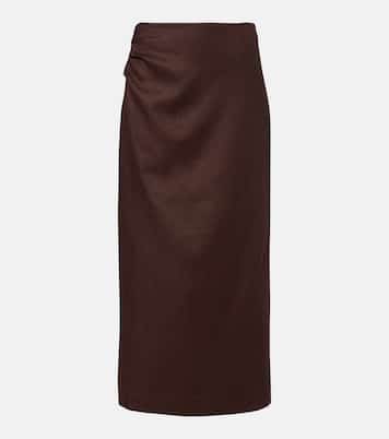 Linen midi skirt | SIR