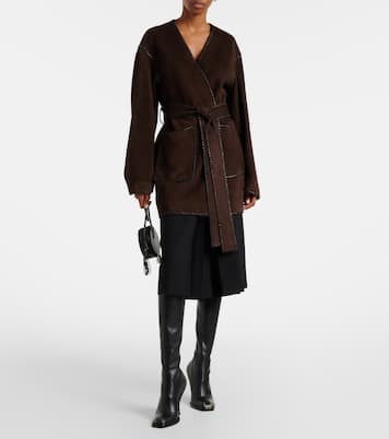 Anika suede wrap coat | Nour Hammour