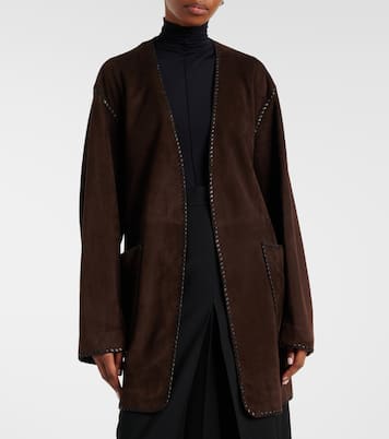 Anika suede wrap coat | Nour Hammour