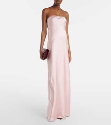 Strapless satin maxi dress | Norma Kamali