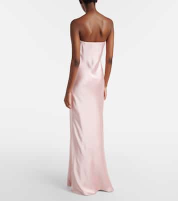 Strapless satin maxi dress | Norma Kamali