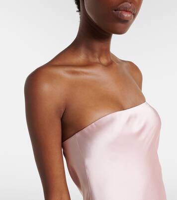 Strapless satin maxi dress | Norma Kamali