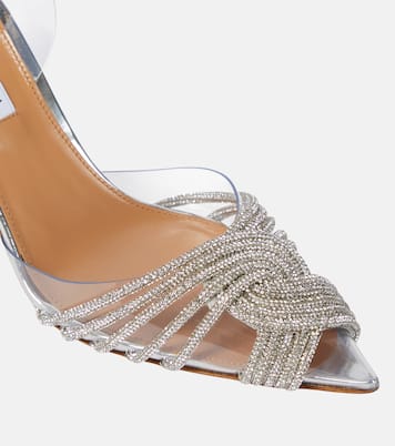 Pumps slingback Gatsby 75 con cristalli | Aquazzura
